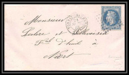 0179 Charente-Maritime Tonnay-Charente N° 29 Napoleon 1868 GC 3969 Convoyeur La Rochelle TOURS LAC Lettre Cover France - Poste Ferroviaire