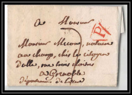 2301 Marque Postal N°1011 Paris Gare Centrale Pour Grenoble Marquis De Monteynard 1806 LAC Lettre Cover France - 1801-1848: Précurseurs XIX