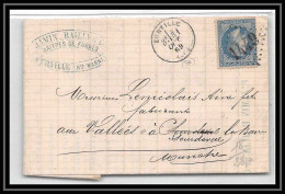 1945 Haute-Marne Napoléon N°29 T2 Gc 1449 Eurville Pour Sourdeval Manche Double Convoyeur 31/10/ LAC Lettre Cover France - 1849-1876: Classic Period