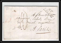 1585 Nord Marque Postale Lille N°25 26x11 Indice 4 Pour Paris 6/11/1821 LAC Lettre Cover France - 1801-1848: Précurseurs XIX