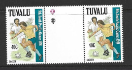 Tuvalu Soccer At South Pacific Games 40c Gutter Pair MNH - Unused Stamps