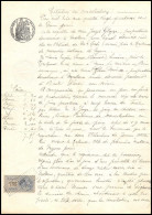 51382 Copies Dimension Y&t N°14 Seul Medaillon Tasset 1894 Buis-les-Baronnie Drome Timbre Fiscal Fiscaux Sur Document - Covers & Documents