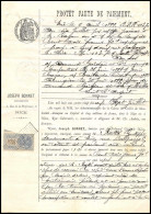 51383 Copies Dimension Y&t N°14 Seul Medaillon Tasset 1899 Nice Alpes Maritimes Timbre Fiscal Fiscaux Sur Document - Covers & Documents