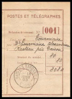 51206 1893 Récépissé Poste Et Telegraphes Rasteau Vaucluse Drome Buis-les-Baronnies Document - 1877-1920: Période Semi Moderne