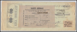 51173 Entete Kina Constant Mormoirons Vaucluse Effets De Commerce Y&t N°345 Tasset 1908 Timbre Fiscal Fiscaux Document - Briefe U. Dokumente