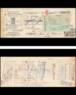 51174 Entete Chaussure Beau St Marcellin Isere Effets De Commerce Y&t N°345 Tasset 1906 Timbre Fiscal Fiscaux Document - Briefe U. Dokumente