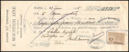 51168 Cuirs Moustiers Orange Effets De Commerce N°345 Tasset 1906 Timbre Fiscal Buis Drome Fiscaux Document - Briefe U. Dokumente