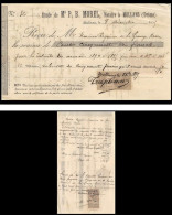 51158 Quittances Y&t N°48 Tasset 1895 Drome Molans Etude Morel Timbre Fiscal Fiscaux Sur Document - Briefe U. Dokumente