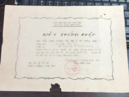 SOUTH Vietnam Sells Paper Certificate Of Merit During The Republic Of Vietnam Period-certificate Of Entry And Exit Certi - Other & Unclassified