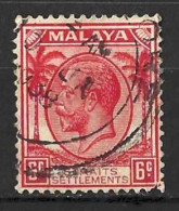 MALAYA.." STRAIT SETTLEMENTS.."...KING GEORGE V..(1910-36.).....6c......SG264.....CDS......VFU.... - Straits Settlements