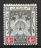 MALAYA.." KELANTAN..."..KING GEORGE V....(1910-36.).....4c......SG3.......MH... - Kelantan
