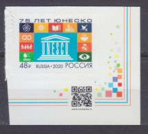 2020 Russia 2936+Tab UNESCO.75 Years Of UN Education, Science And Culture 4,40 € - UNESCO