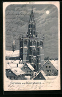 Winter-Lithographie Konstanz, Münster Bei Mondschein  - Other & Unclassified