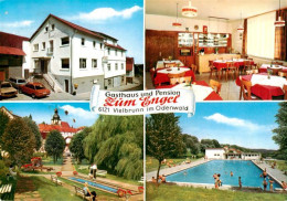 73910764 Vielbrunn Gasthaus Pension Zum Engel Gastraum Park Schwimmbad - Michelstadt