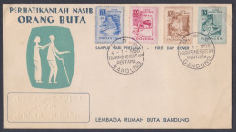 Indonesia 1956 FDC Blind, Blindness, Disabled, Braille Writing Script, FIrst Day Cover - Indonésie