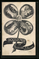 Salutations Fleuries-CPA Neulise, Seminaire De St. Jodard, La Place, Feuille De Trèfle  - Other & Unclassified