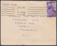 British Malaya Johore Used Forces Airmail Cover To England, King Geroge VI Stamps, Military - Johore