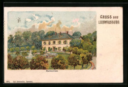 Lithographie Ludwigsburg, Marienwahl Mit Park  - Ludwigsburg