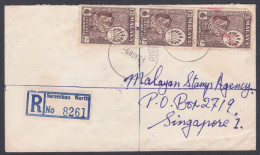 Malaya Negri Sembilan 1961 Used Registered Cover To Singapore, Tiger, Tigers, Wildlife, Wild Life, Animal - Negri Sembilan
