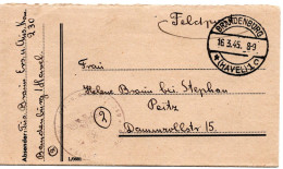 64851 - Deutsches Reich - 1945 - FpFaltBf (16.3.45) BRANDENBURG -> Peitz, Abs: ErsBtl 230 - Covers & Documents