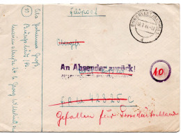 64856 - Deutsches Reich - 1944 - FpBf (8.7.44) BURGSTADT -> Fp#42325C, Zurueck Als "Gefallen..." - Lettres & Documents