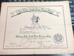 SOUTH Vietnam Sells Paper Certificate Of Merit During The Republic Of Vietnam Period-certificate Of Entry And Exit Certi - Autres & Non Classés