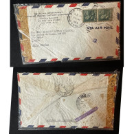 C) 1943. UNITED STATES. AIRMAIL ENVELOPE SENT TO BRAZIL. JAMES GARFIELD DOUBLE STAMP. FRONT AND BACK. XF - Autres & Non Classés