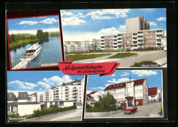 AK Neckarweihingen Bei Ludwigsburg, Neckarpartie, Neues Viertel, Rathaus  - Ludwigsburg