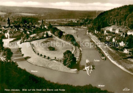 73764350 Hann. Muenden Fliegeraufnahme Zusammenfluss Der Werra Und Fulda Hann. M - Hannoversch Muenden