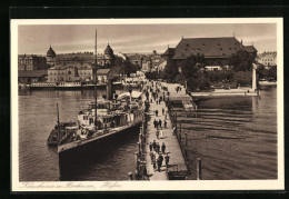 AK Konstanz A. Bodensee, Hafen Mit Seebrücke  - Other & Unclassified