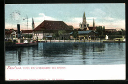 AK Konstanz, Hafen Mit Concilienhaus Und Münster  - Other & Unclassified