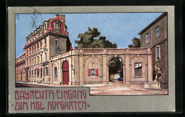 Künstler-AK Bayreuth, Eingang Zum Königl. Hofgarten  - Bayreuth