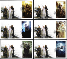 NEW ZEALAND 2002 Lord Of The Rings: Two Towers, Set Of 6 M/S FDC’s - Fantasy Labels