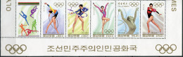 Korea 1994. Rhythmic Gymnastics (I) (MNH OG) Block Of 5 Stamps And 1 Label - Korea, North