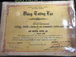 SOUTH Vietnam Sells Paper Certificate Of Merit During The Republic Of Vietnam Period-certificate Of Entry And Exit Certi - Other & Unclassified