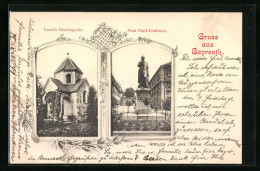 AK Bayreuth, Linzt`s Grabkapelle, Jean Paul-Denkmal  - Bayreuth