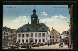 AK Meerane I. Sa., Marktplatz Mit Rathaus  - Meerane