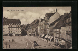 AK Mittweida I. Sa., Markt Mit Hotel Sächsischer Hof  - Mittweida