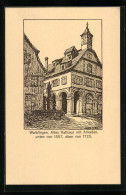 Künstler-AK Waiblingen, Altes Rathaus Mit Arkaden Ca. 1725  - Waiblingen