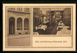 AK Köln A. Rh., Restaurant - Bier- Und Weinhaus Ratsstube, Martinstrasse 32  - Koeln