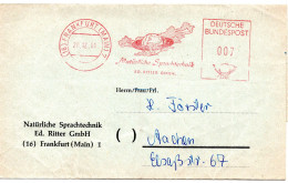 64960 - Bund - 1961 - 7Pfg AbsFreistpl "Natuerliche Sprachtechnik Ritter GmbH" A DrucksFaltBf FRANKFURT -> Aachen - Andere & Zonder Classificatie