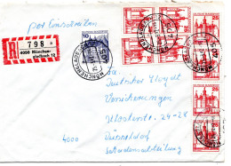 64964 - Bund - 1982 - 8@25Pfg B&S MiF A R-Bf MOENCHENGLADBACH -> Duesseldorf - Lettres & Documents