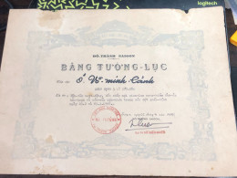 SOUTH Vietnam Sells Paper Certificate Of Merit During The Republic Of Vietnam Period-certificate Of Entry And Exit Certi - Other & Unclassified