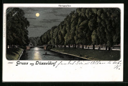 Mondschein-Lithographie Düsseldorf, Partie An Der Königsallee  - Duesseldorf