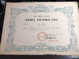 SOUTH Vietnam Sells Paper Certificate Of Merit During The Republic Of Vietnam Period-certificate Of Entry And Exit Certi - Other & Unclassified