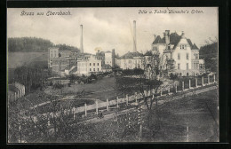 AK Ebersbach, Villa Und Fabrik Wünsche`s Erben  - Ebersbach (Loebau/Zittau)