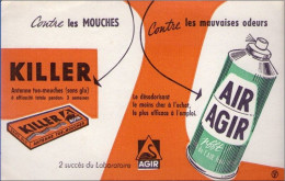Buvard - KILLER Contre Les Mouches. AIR AGIR Contre Les Mauvaises Odeurs. Laboratoire AGIR - Other & Unclassified