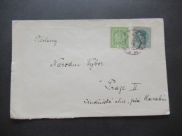 Österreich Um 1917 Freimarken MiF 25 Heller Verwendetet In Der CSR / CSR Stempel / Violetter Stempel?? Pisek - Prag - Lettres & Documents