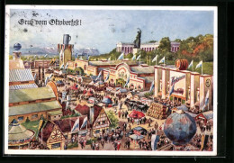 Künstler-AK Ernst Schlemo: München, Oktoberfest, Festplatz  - Schlemo, F.