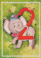 ELEFANTE Animale Vintage Cartolina CPSM #PBS761.IT - Éléphants